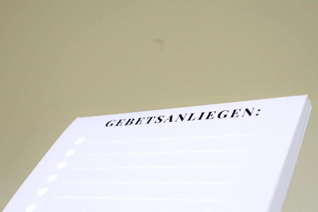 Gebetsanliegen Block