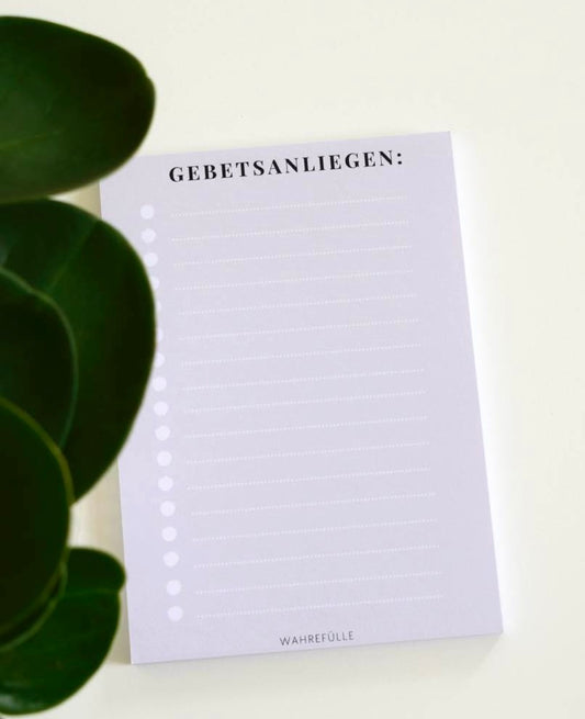 Gebetsanliegen Block